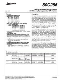 Datasheet 80C286-12 manufacturer Intersil