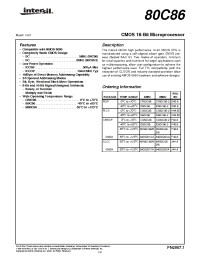 Datasheet 80C86-2 manufacturer Intersil
