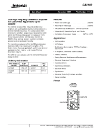 Datasheet CA3102 производства Intersil