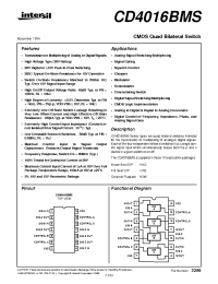 Datasheet CD4016BMS manufacturer Intersil