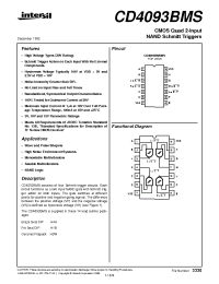 Datasheet CD4093BKNSR manufacturer Intersil