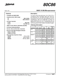 Datasheet CD80C86-2 manufacturer Intersil