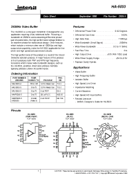 Datasheet HA2-5033-2 производства Intersil