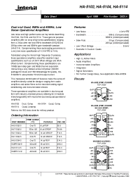 Datasheet HA3-5102-5 производства Intersil
