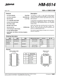 Datasheet HM-6514 manufacturer Intersil
