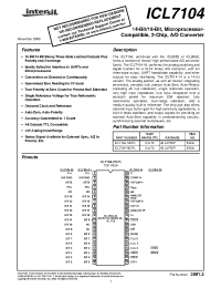 Datasheet ICL7104-14 производства Intersil