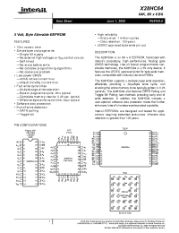 Datasheet X28HC64DI-12 производства Intersil