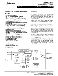 Datasheet X5643P-4.5A производства Intersil