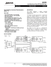 Datasheet X9250-2.7 производства Intersil