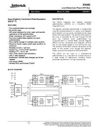 Datasheet X9400WV24-2.7 manufacturer Intersil