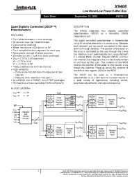 Datasheet X9408WP24I-2.7 производства Intersil