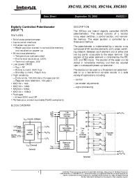 Datasheet X9C102SI производства Intersil