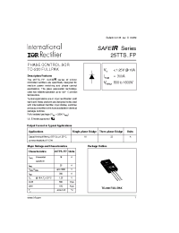 Datasheet 25TTS08 manufacturer IRF