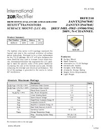 Datasheet JANTXV2N6784U manufacturer IRF