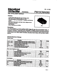 Datasheet PM15CMA060 manufacturer IRF