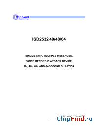 Datasheet ISD2540PI производства ISD