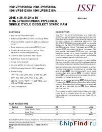 Datasheet IS61LPS25636A-250B3I manufacturer ISSI