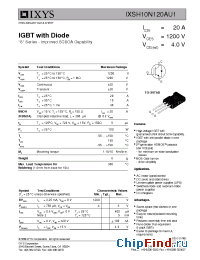 Datasheet 10N120AU1 manufacturer IXYS