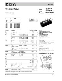 Datasheet MCC122-14io1 manufacturer IXYS
