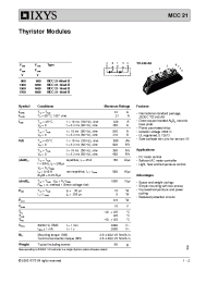 Datasheet MCC21 manufacturer IXYS