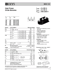 Datasheet MDD310-16N1 manufacturer IXYS