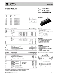 Datasheet MDD95-12N1B manufacturer IXYS