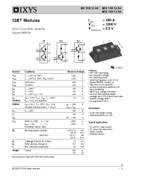 Datasheet MDI150-12A4 manufacturer IXYS