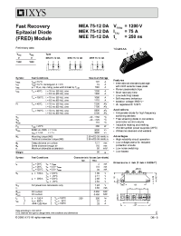 Datasheet MEA75-12DA manufacturer IXYS