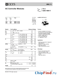 Datasheet MMO74-12IO1 manufacturer IXYS