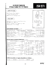Datasheet 2SA1271 производства KEC