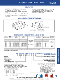 Datasheet C0805C100J1GAC manufacturer Kemet