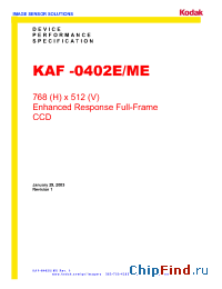 Datasheet KAF-0402E производства Kodak