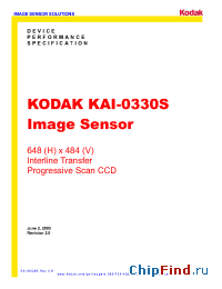 Datasheet KAI-0330SCM производства Kodak