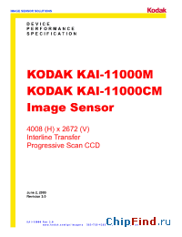 Datasheet KAI-11000M производства Kodak