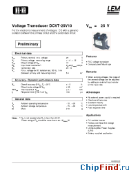 Datasheet DCVT-25V10 manufacturer LEM