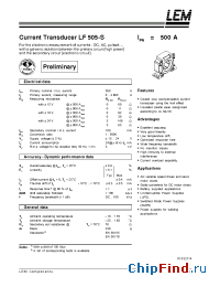 Datasheet LF505-S manufacturer LEM