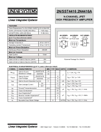 Datasheet 2N4416 manufacturer Linear IS