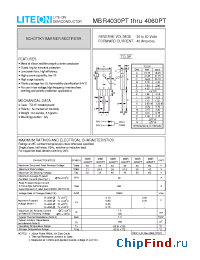Datasheet MBR4050PT manufacturer Lite-On