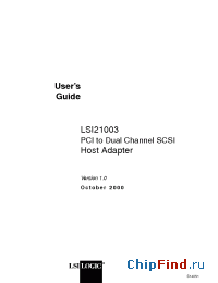 Datasheet LSI21003 manufacturer LSI Logic