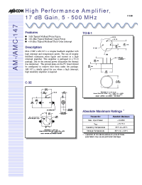 Datasheet AM-147PIN производства M/A-COM