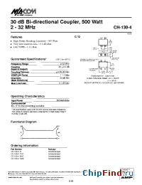 Datasheet CH-130-4BNC manufacturer M/A-COM