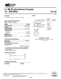 Datasheet CH-138PIN manufacturer M/A-COM