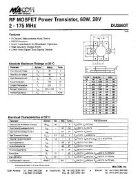 Datasheet DU2860T manufacturer M/A-COM
