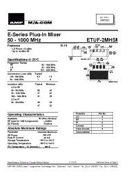 Datasheet ETUF-2MHSM manufacturer M/A-COM