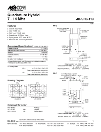 Datasheet JH-113PIN manufacturer M/A-COM