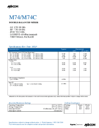 Datasheet M74C manufacturer M/A-COM