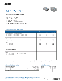 Datasheet M76 manufacturer M/A-COM