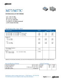 Datasheet M77 manufacturer M/A-COM