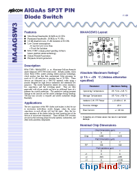 Datasheet MA4AGSW3 manufacturer M/A-COM