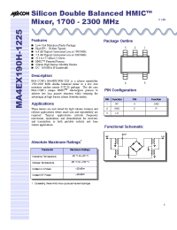 Datasheet MA4EX190H-1225T manufacturer M/A-COM